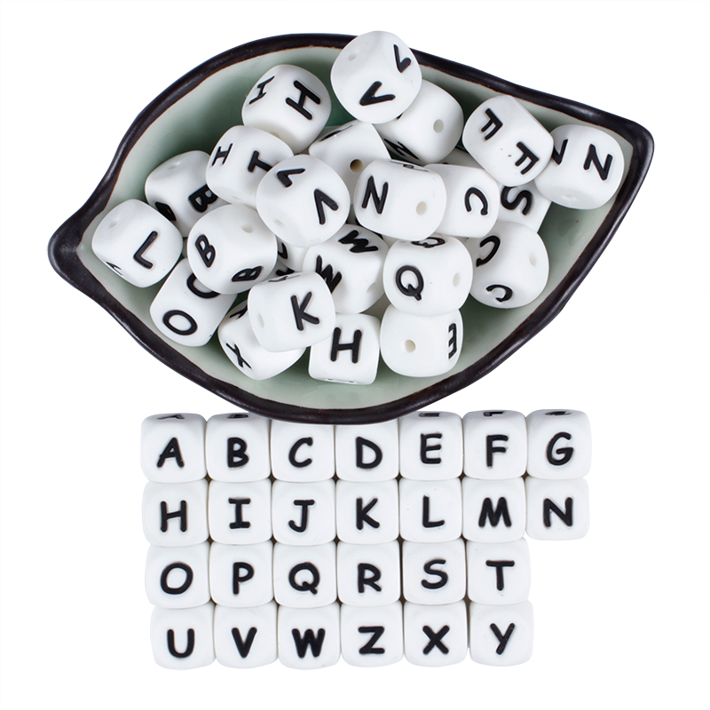 Baby Products Name - Contas de letras de silicone para