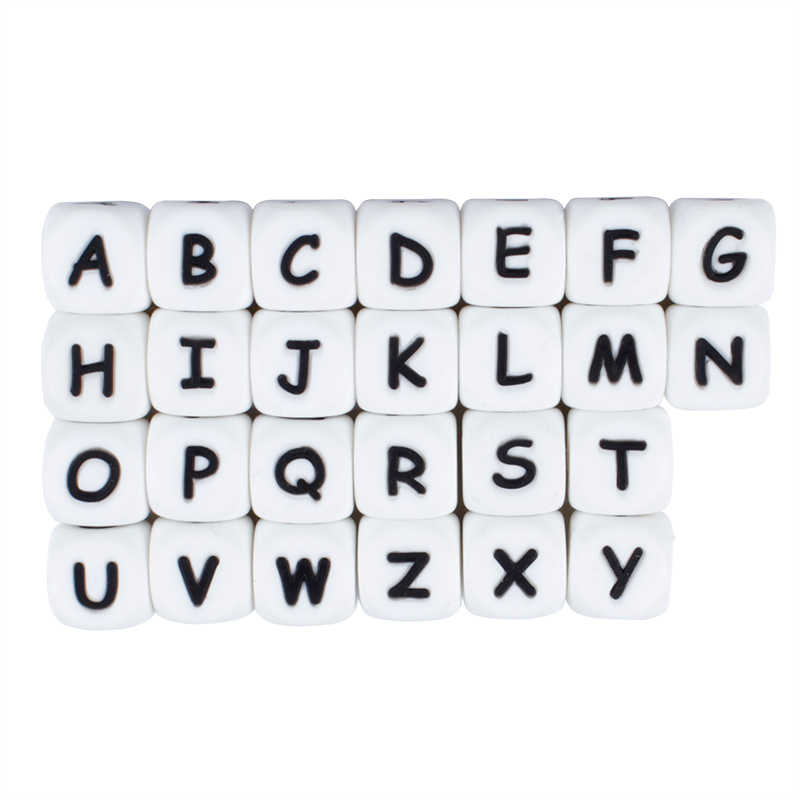Contas de letras de silicone p - Baby Products Name avaliação e preço