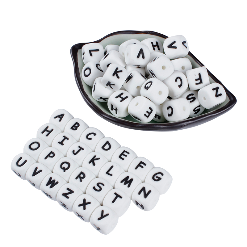 Contas de letras de silicone p - Baby Products Name avaliação e preço